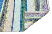 Girit Beige Striped Wool Handmade Area Rug 6'5" x 10'1"