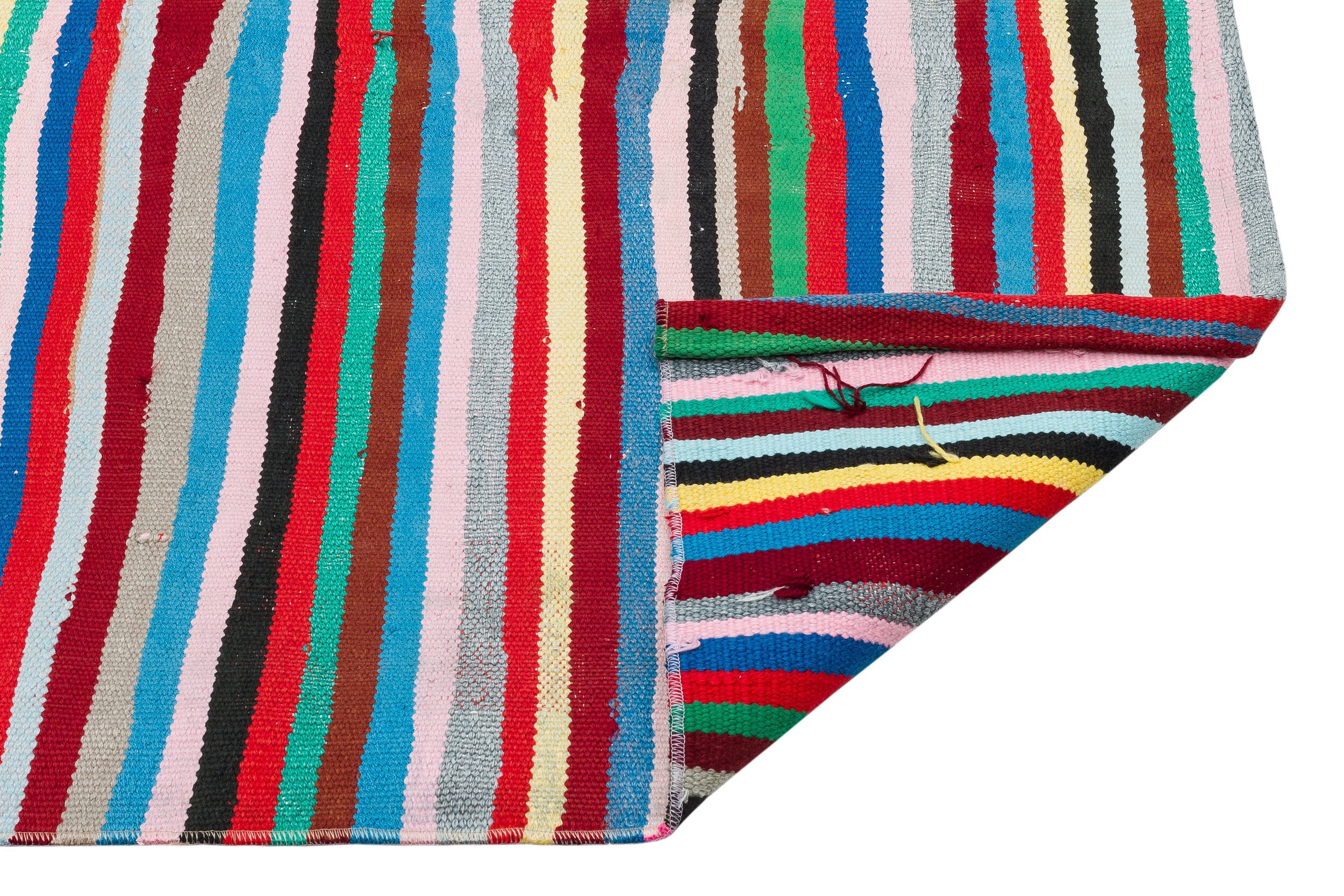 Girit 37042 Multy Striped Wool Handmade Area Rug 5'1" x 4'3"
