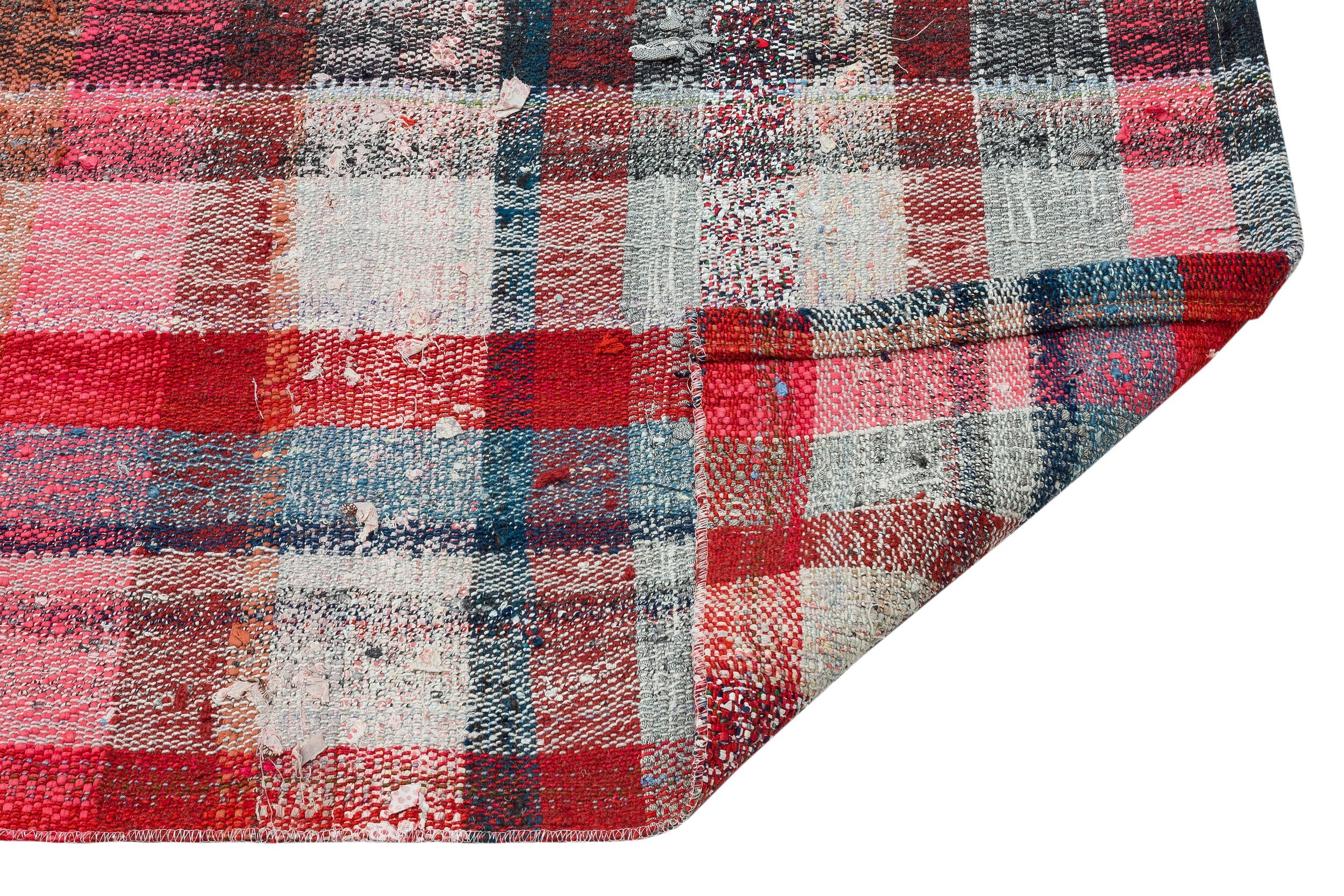 Girit Red Striped Wool Handmade Area Rug 2'4" x 4'11"