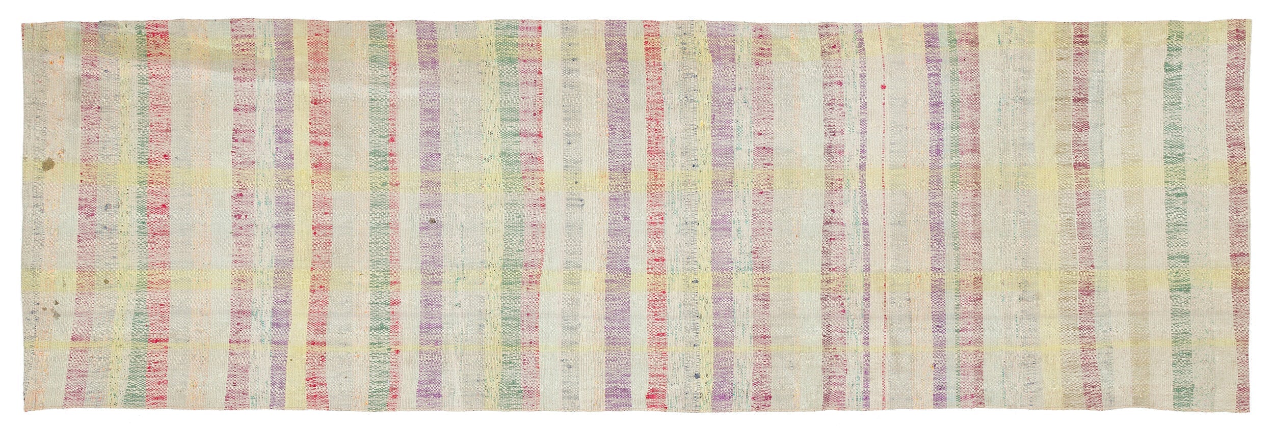 Girit Beige Striped Wool Handmade Area Rug 2'9" x 8'10"