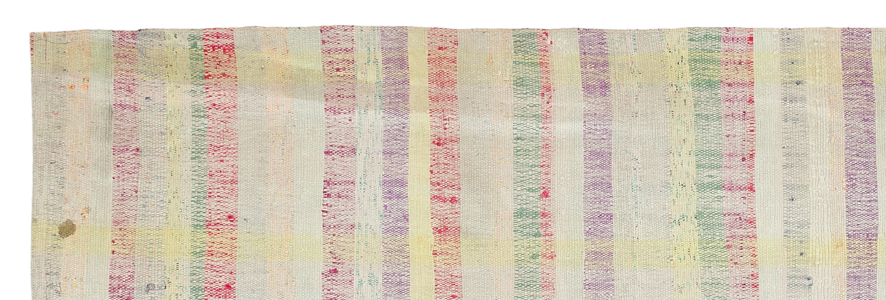 Girit Beige Striped Wool Handmade Area Rug 2'9" x 8'10"