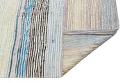Girit Beige Striped Wool Handmade Area Rug 3'2" x 11'0"