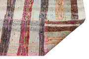 Girit Beige Striped Wool Handmade Area Rug 2'8" x 7'8"