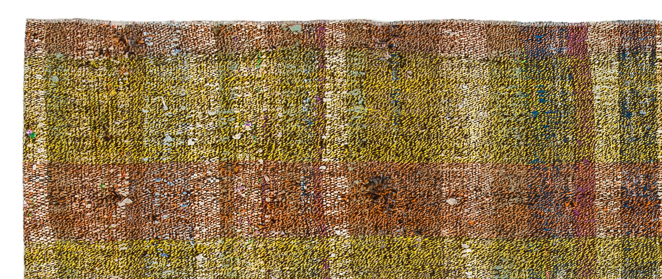 Girit Yellow Striped Wool Handmade Area Rug 2'7" x 6'3"