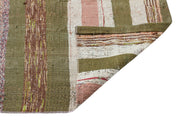 Girit Beige Striped Wool Handmade Area Rug 6'6" x 10'6"