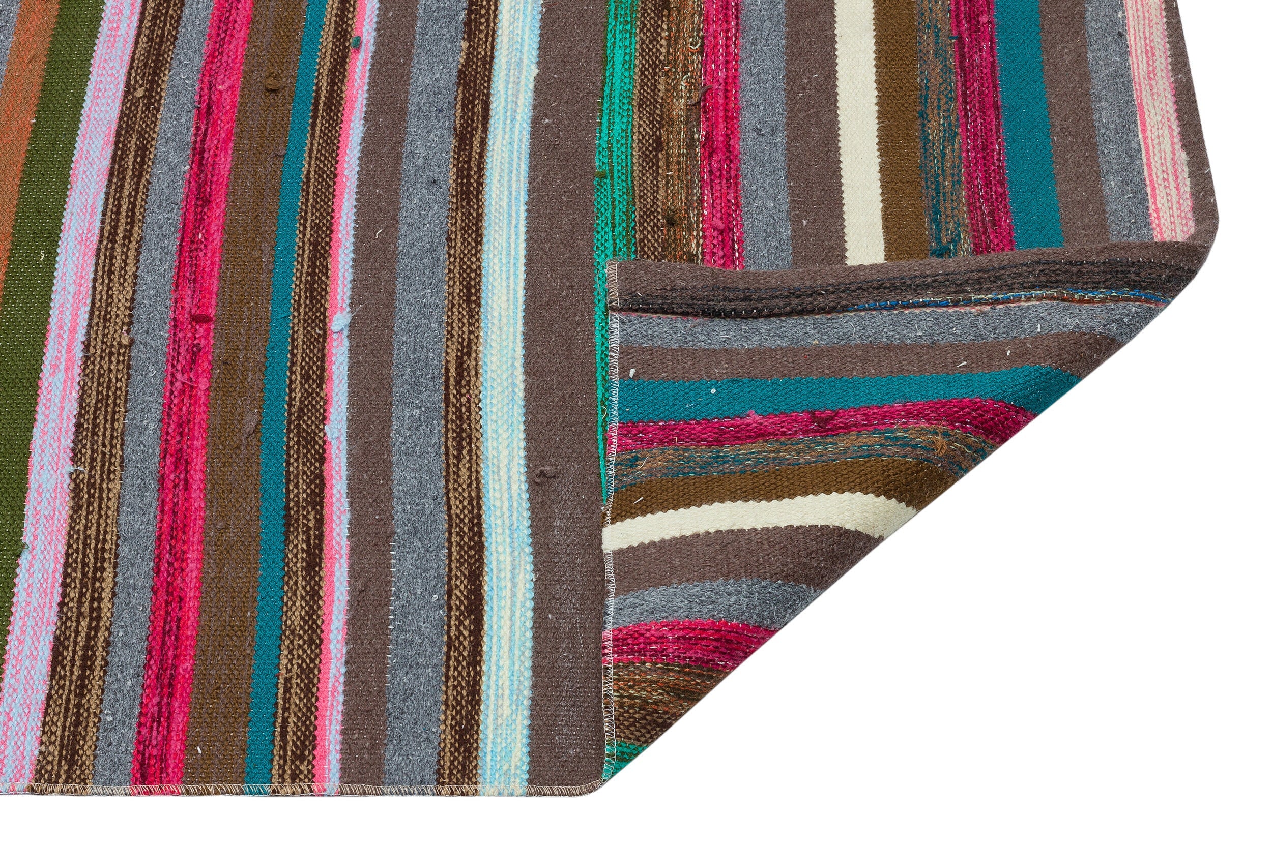 Girit Multy Striped Wool Handmade Area Rug 2'7" x 11'2"
