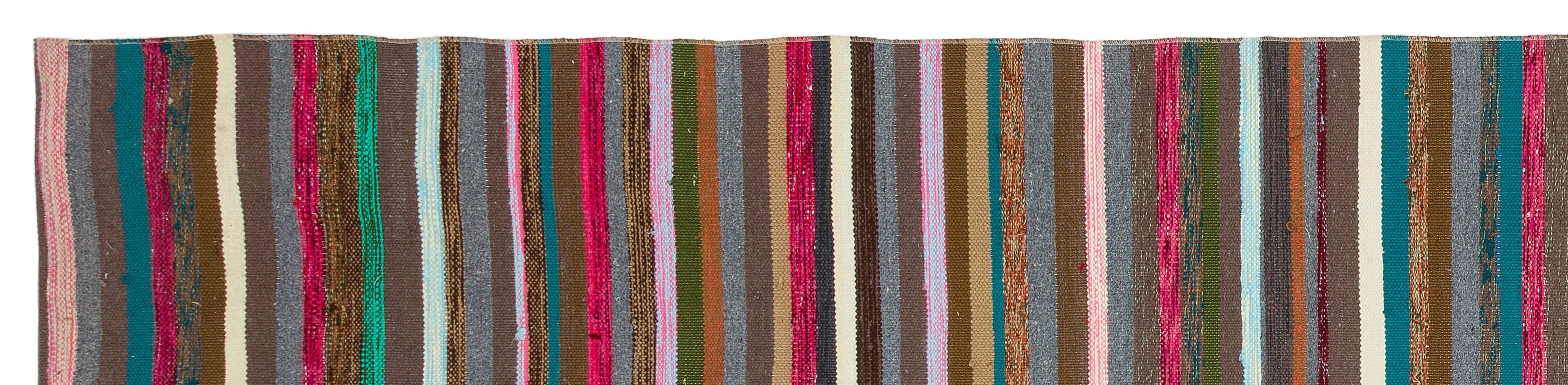 Girit Multy Striped Wool Handmade Area Rug 2'7" x 11'2"
