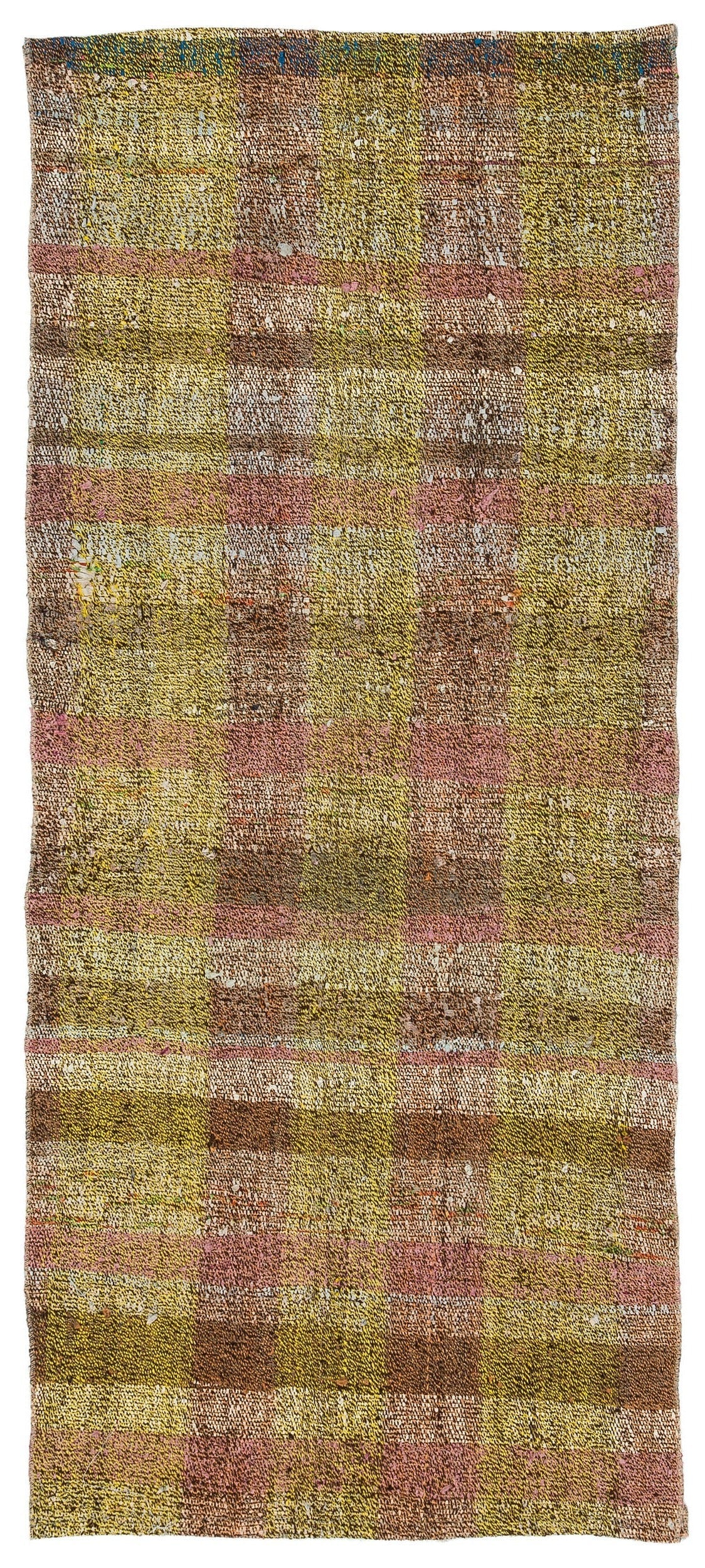 Girit Yellow Striped Wool Handmade Area Rug 2'7" x 6'0"
