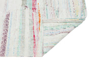 Girit Beige Striped Wool Handmade Area Rug 3'7" x 5'1"