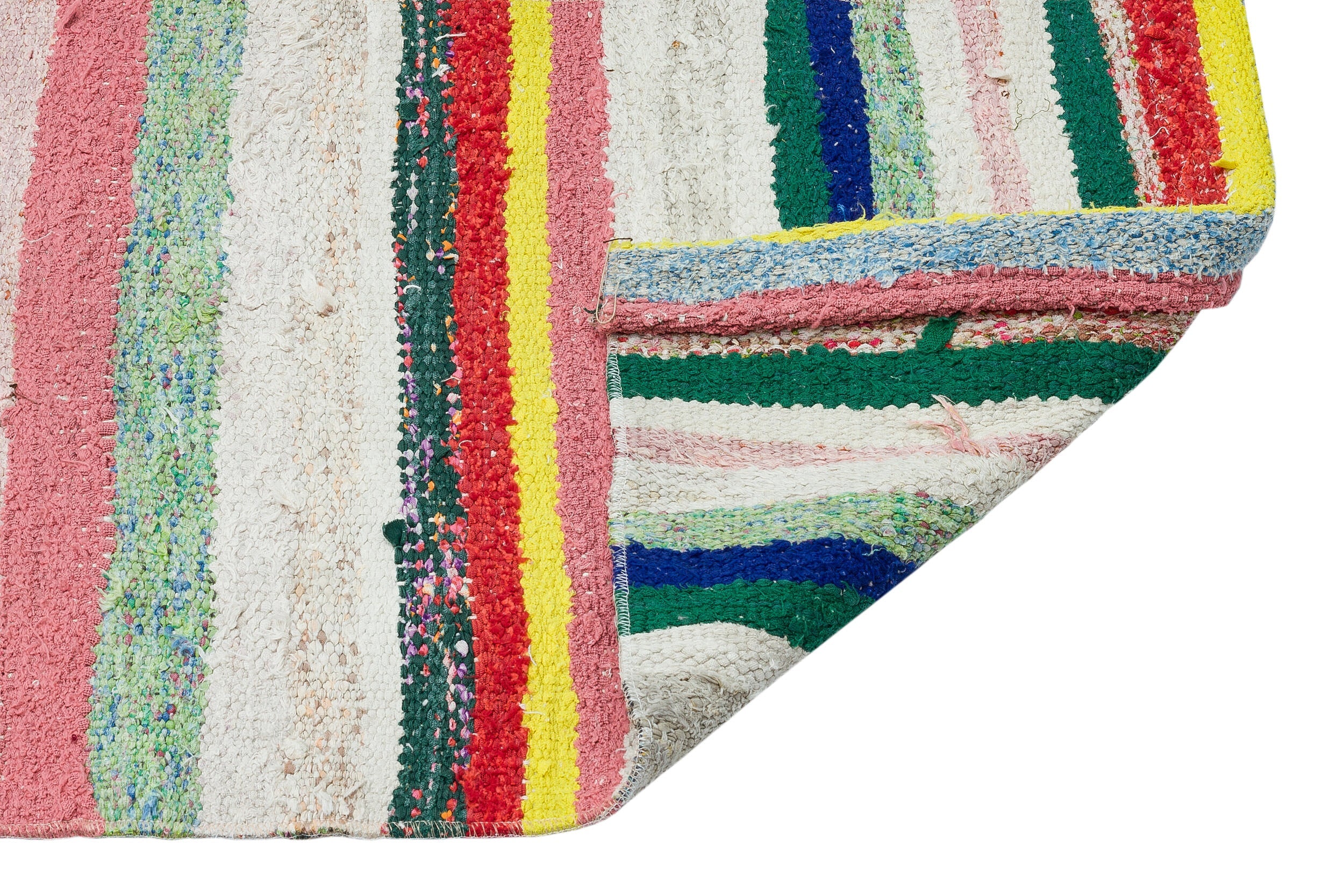 Girit Beige Striped Wool Handmade Area Rug 1'8" x 10'2"