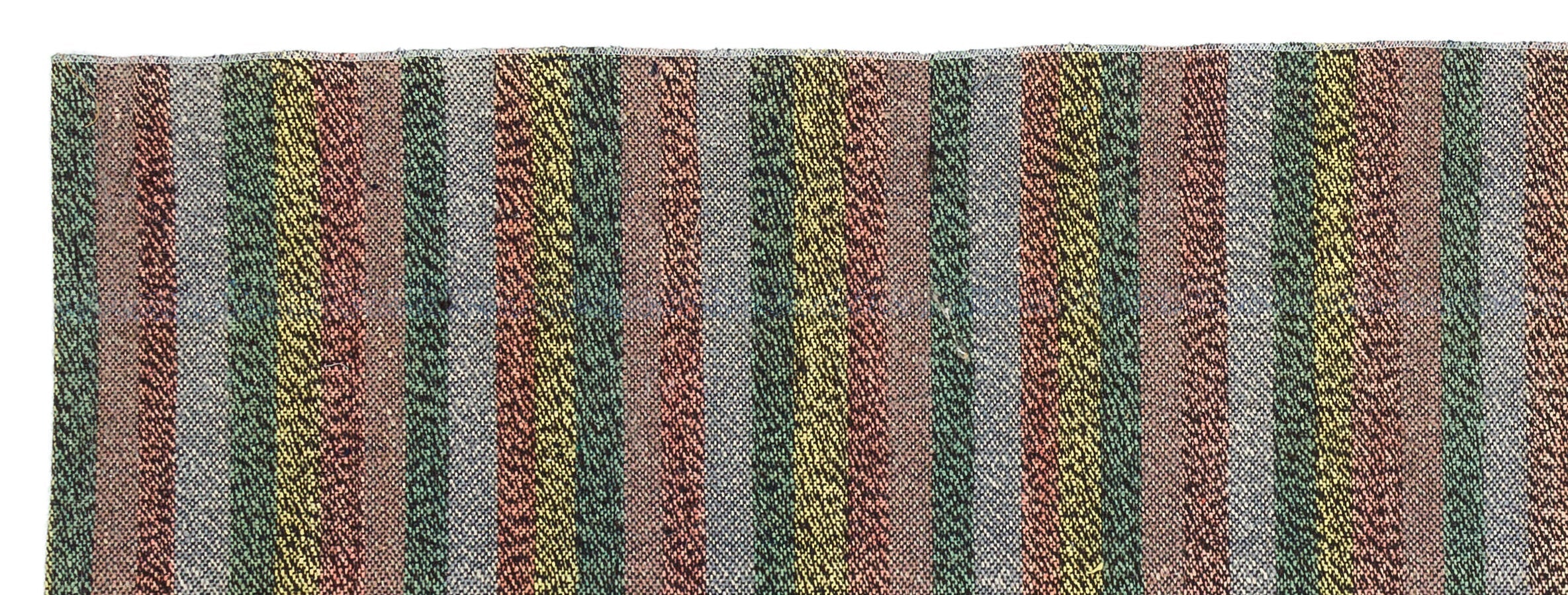 Girit Brown Striped Wool Handmade Area Rug 2'7" x 6'11"