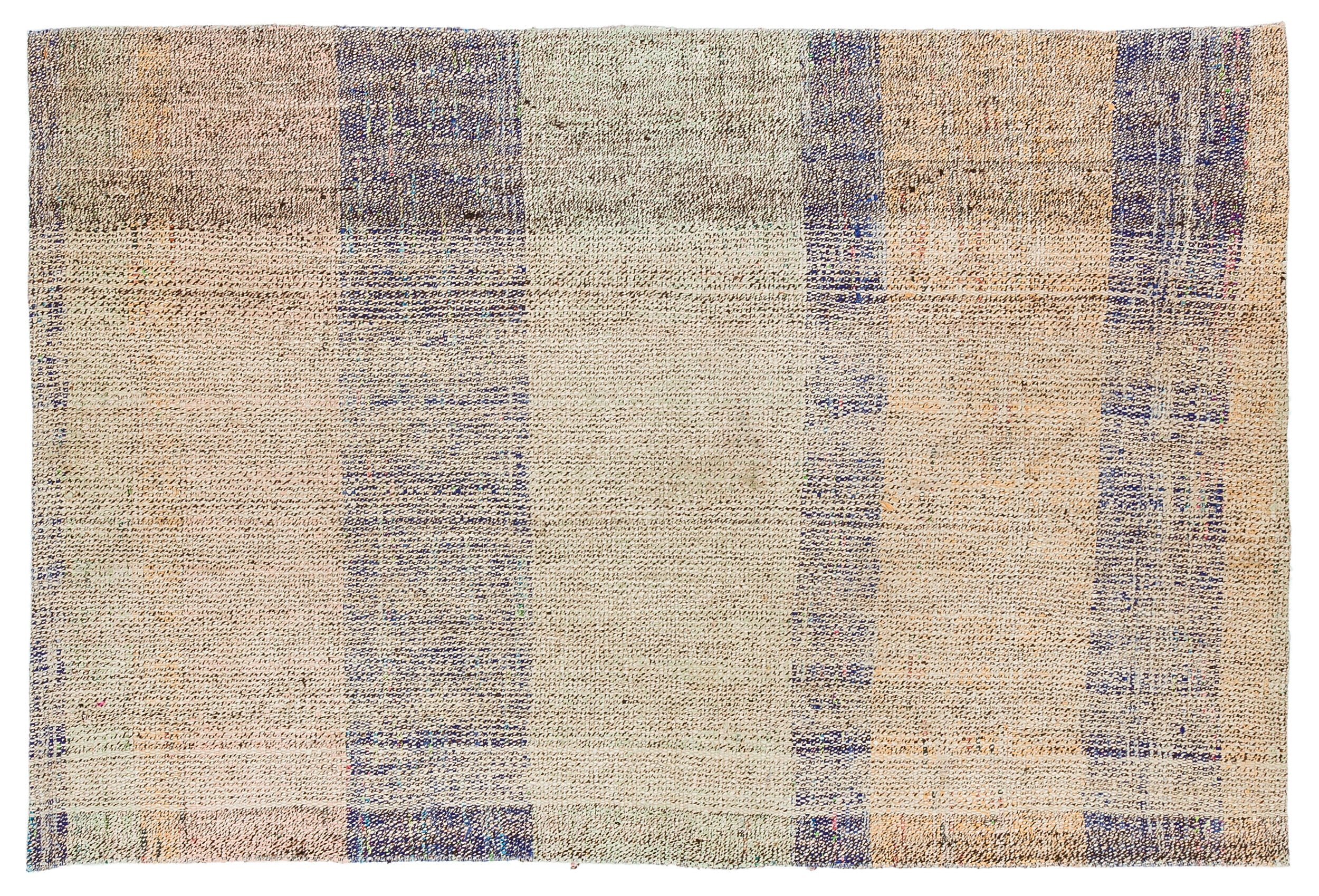 Girit Beige Striped Wool Handmade Area Rug 2'11" x 4'4"