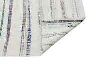Girit Beige Striped Wool Handmade Area Rug 4'9" x 6'0"