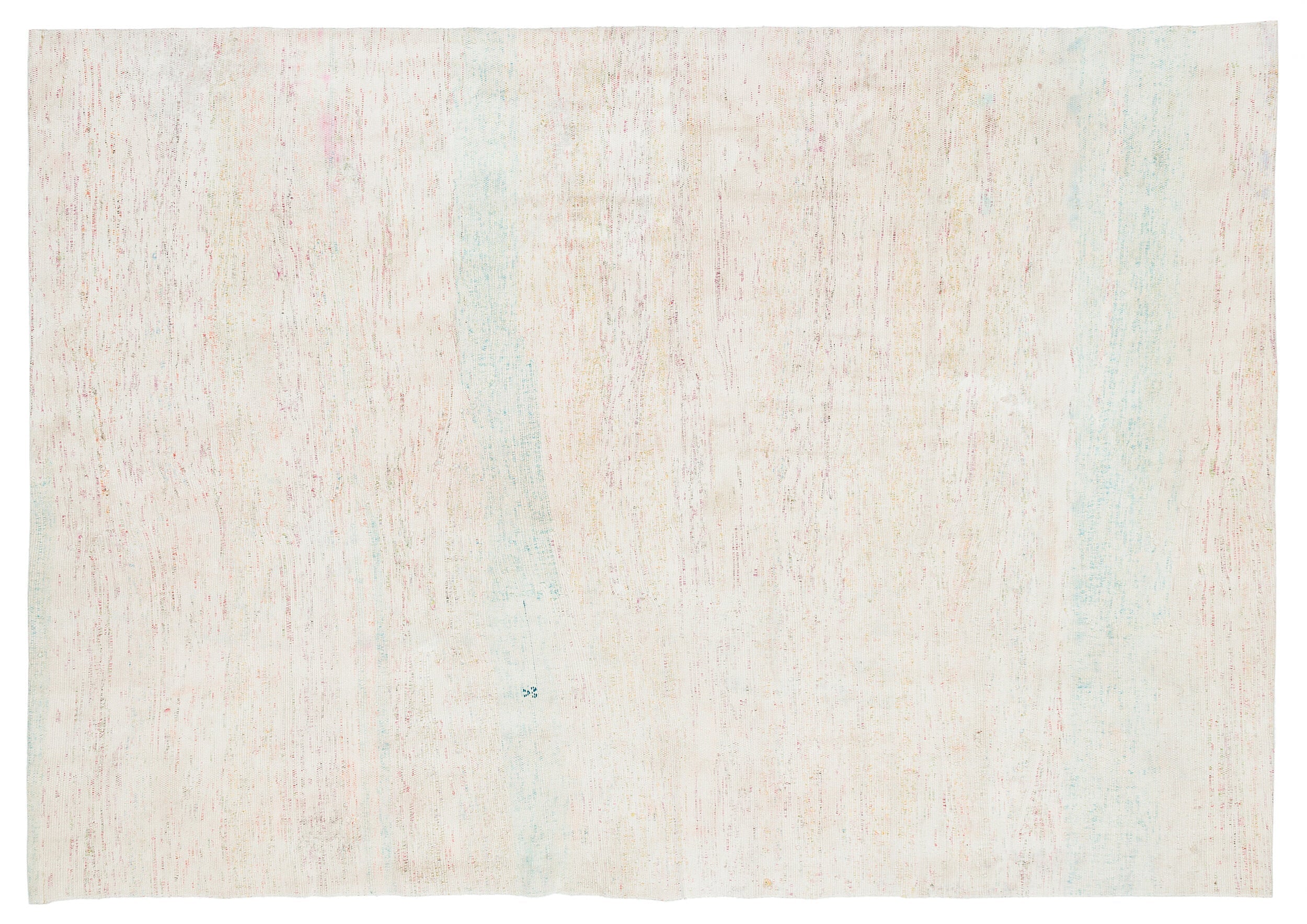Girit Beige Striped Wool Handmade Area Rug 5'1" x 7'4"
