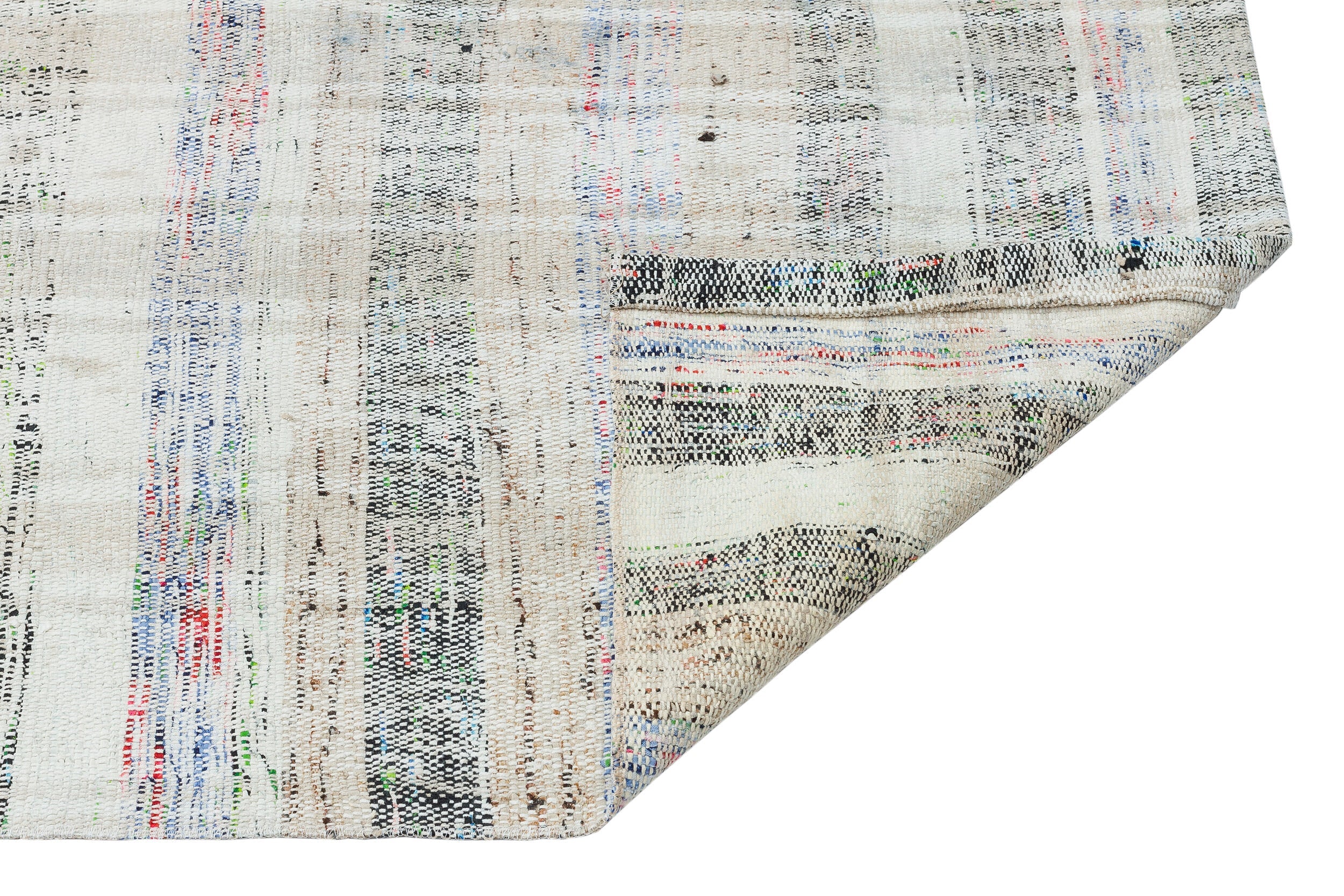 Girit Beige Striped Wool Handmade Area Rug 3'6" x 10'6"