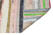 Girit Beige Striped Wool Handmade Area Rug 5'4" x 8'9"