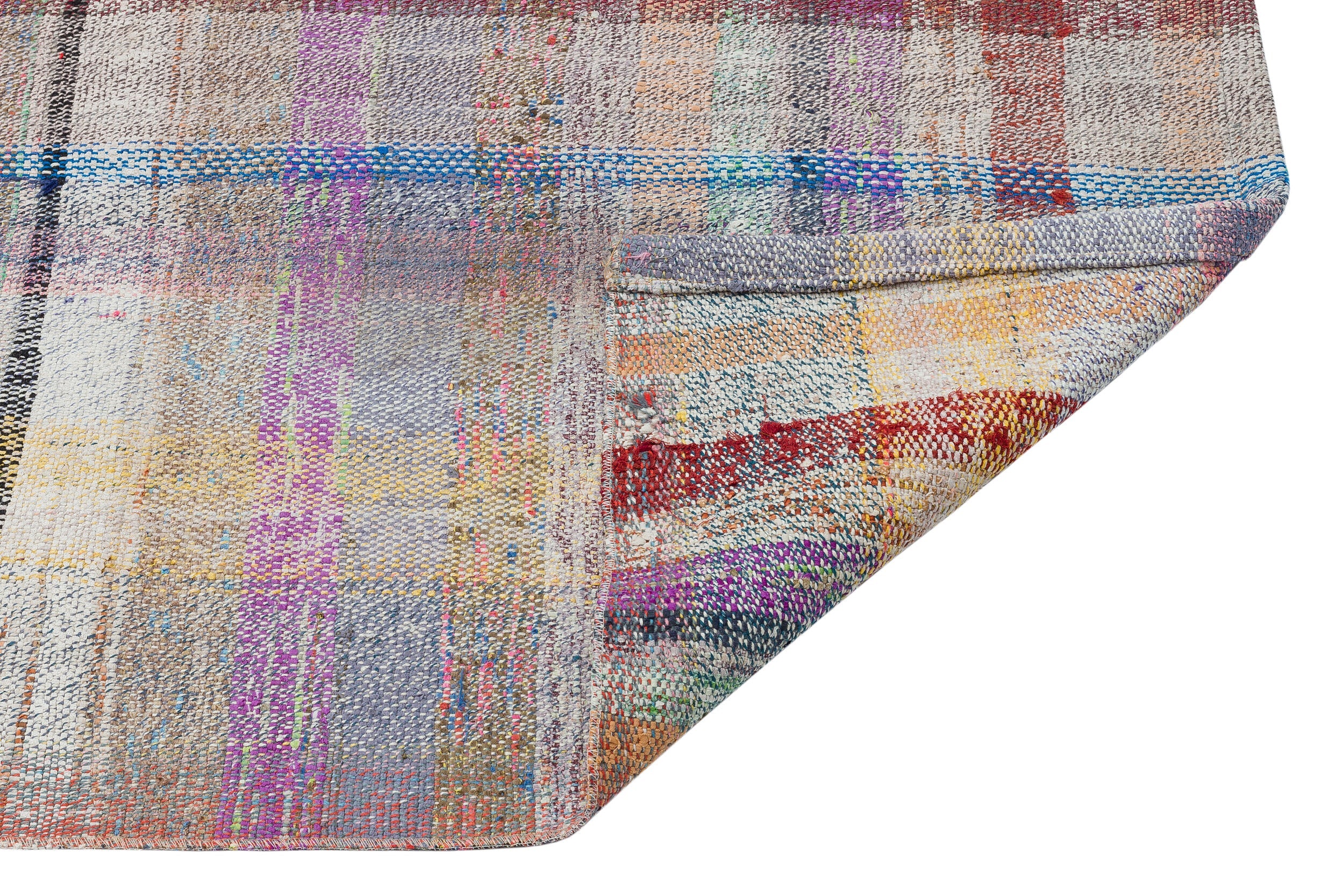 Girit Beige Striped Wool Handmade Area Rug 3'3" x 9'2"