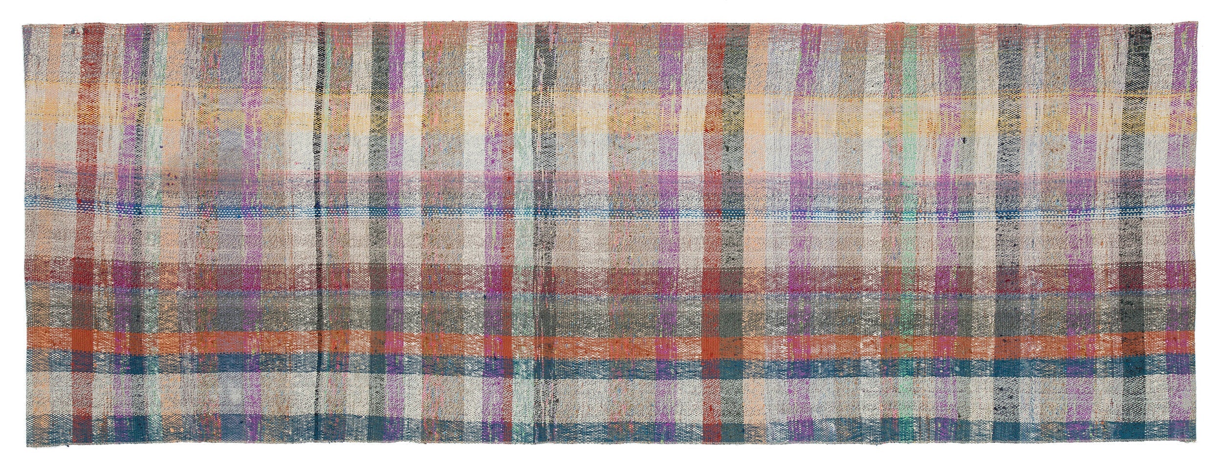Girit Beige Striped Wool Handmade Area Rug 3'3" x 9'2"