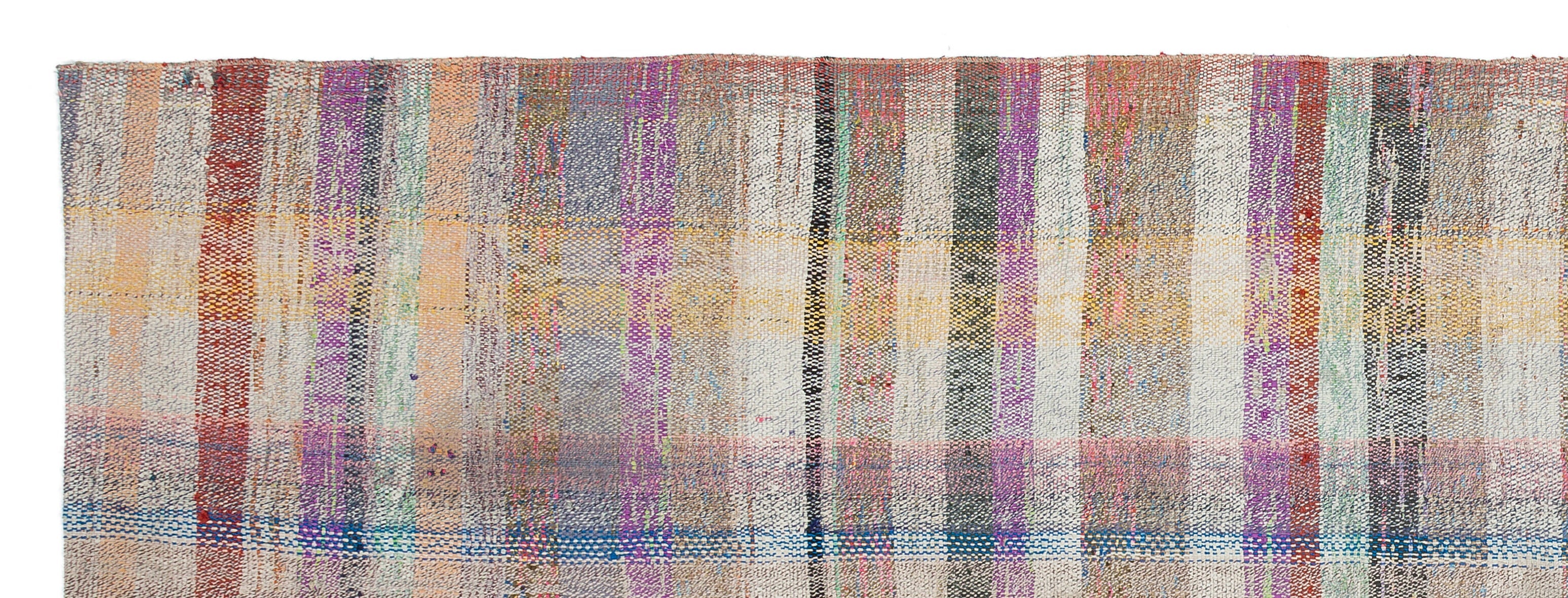Girit Beige Striped Wool Handmade Area Rug 3'3" x 9'2"