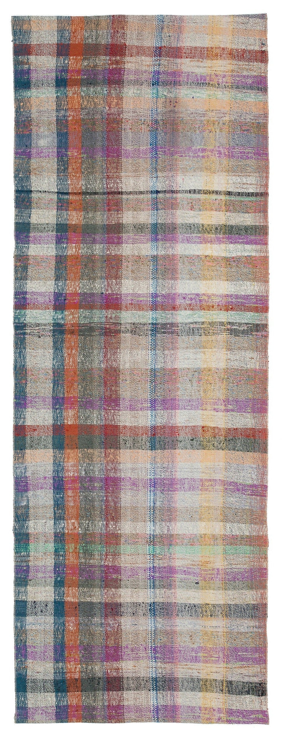 Girit Beige Striped Wool Handmade Area Rug 3'3" x 9'2"