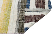 Girit Beige Striped Wool Handmade Area Rug 5'9" x 9'7"
