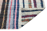 Girit Beige Striped Wool Handmade Area Rug 3'0" x 9'0"