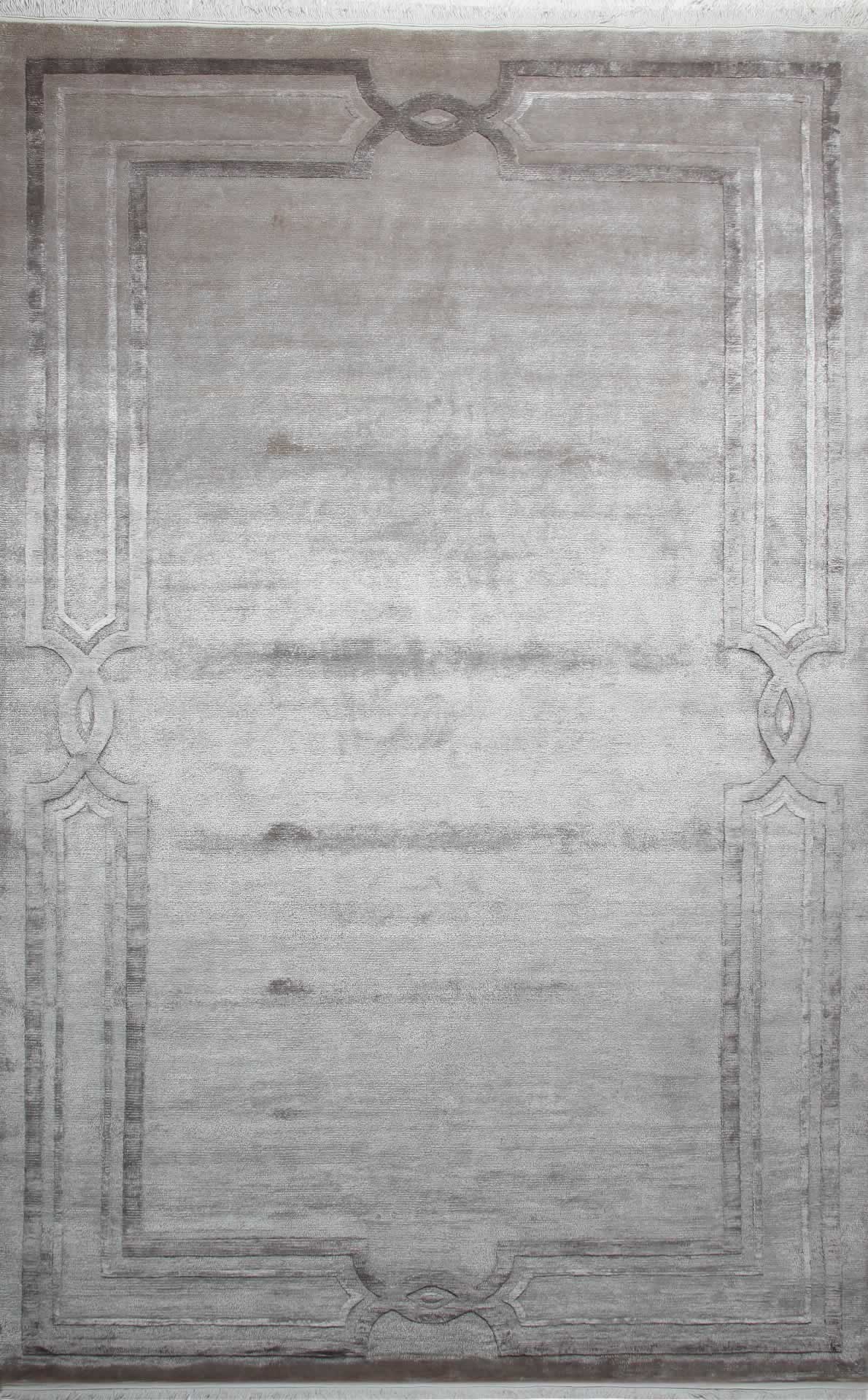 Purpleeno Valley Grey Classic Wool and Viscose Handmade Rug