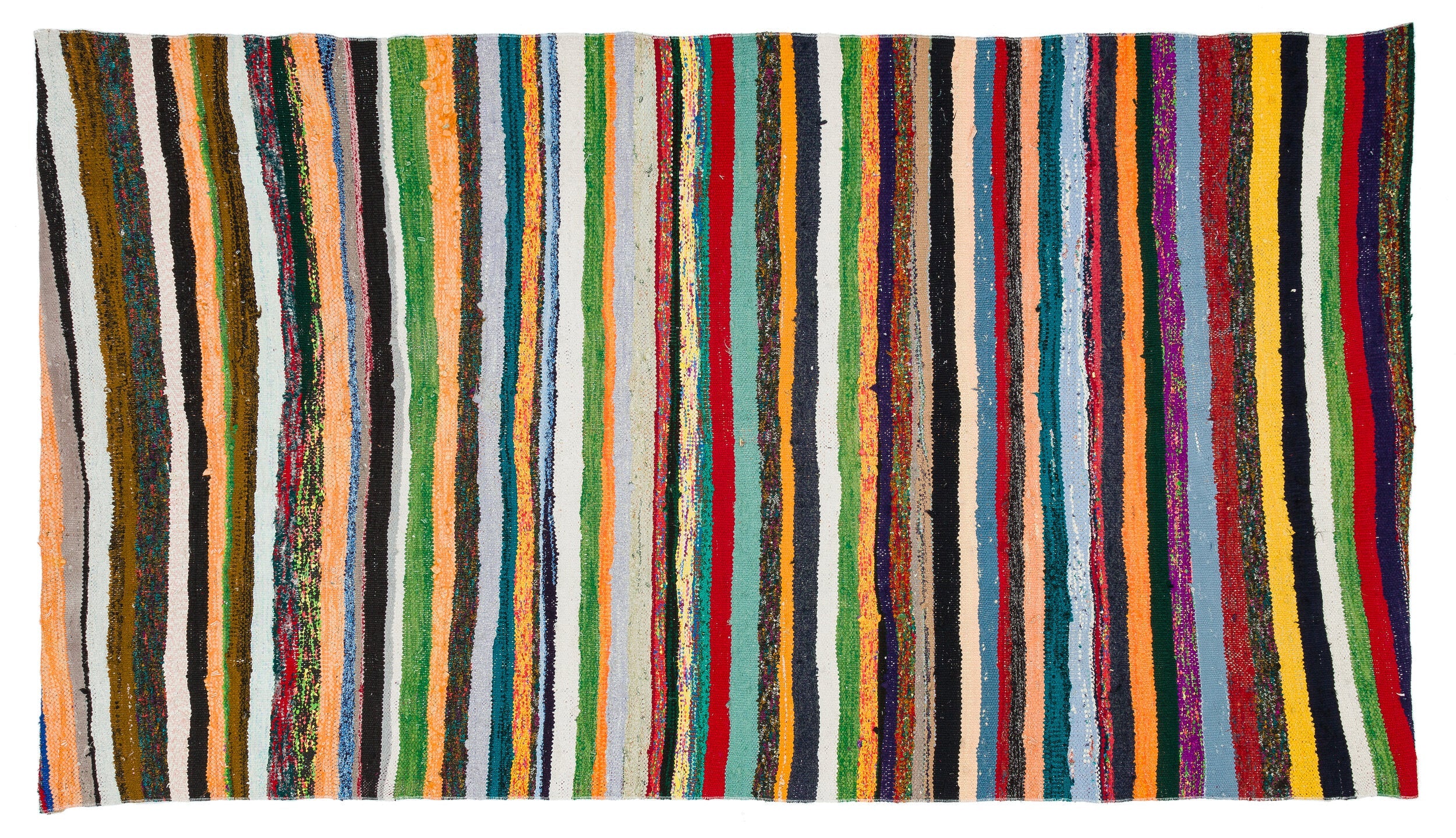 Girit Multy Striped Wool Handmade Area Rug 5'5" x 8'10"