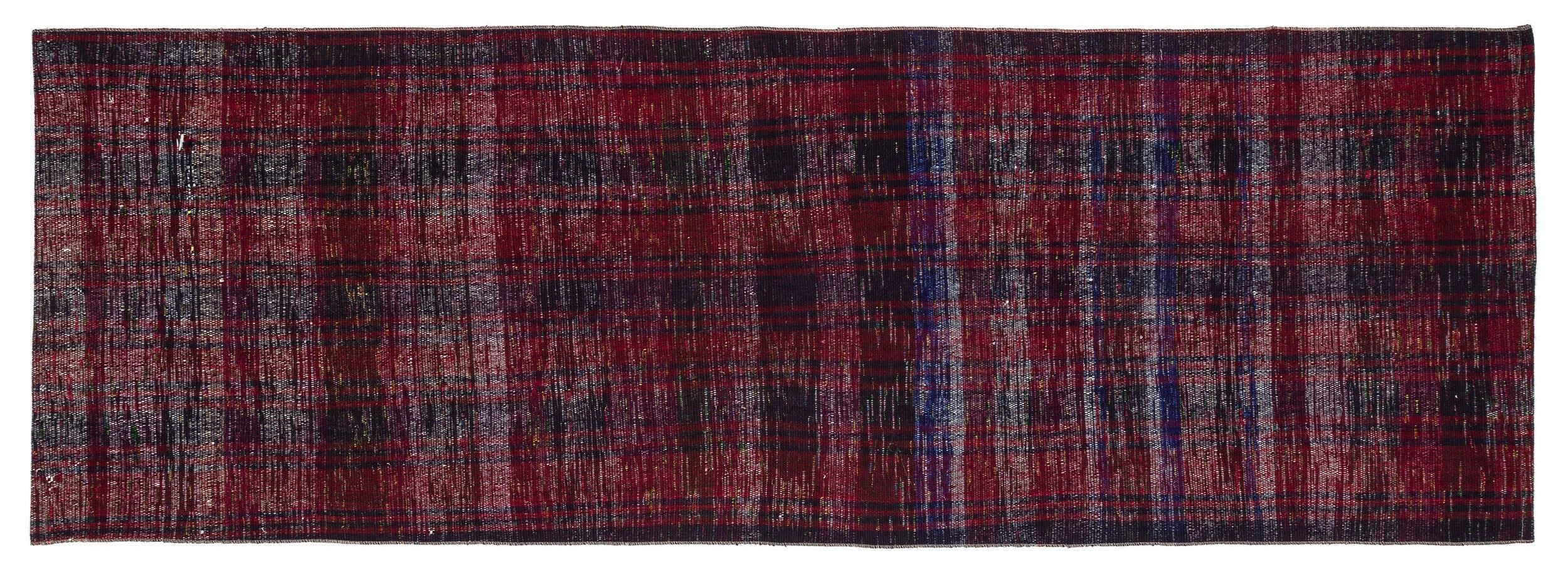 Girit Red Striped Wool Handmade Area Rug 3'1" x 8'11"