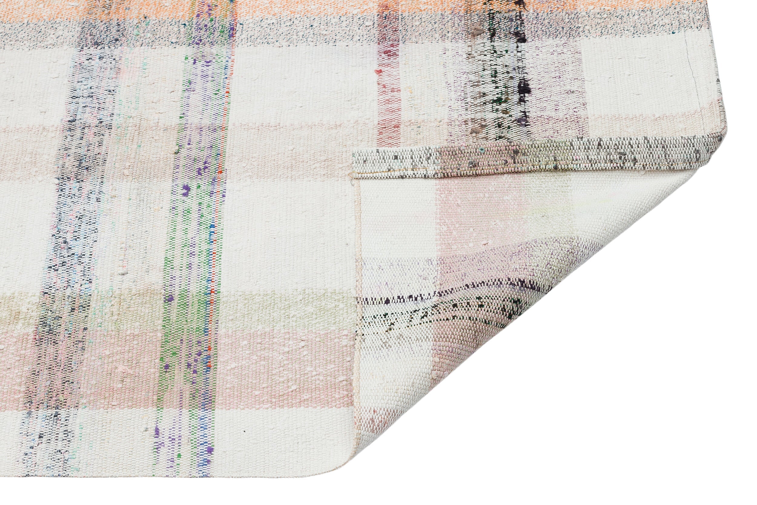 Girit Beige Striped Wool Handmade Area Rug 3'1" x 7'2"