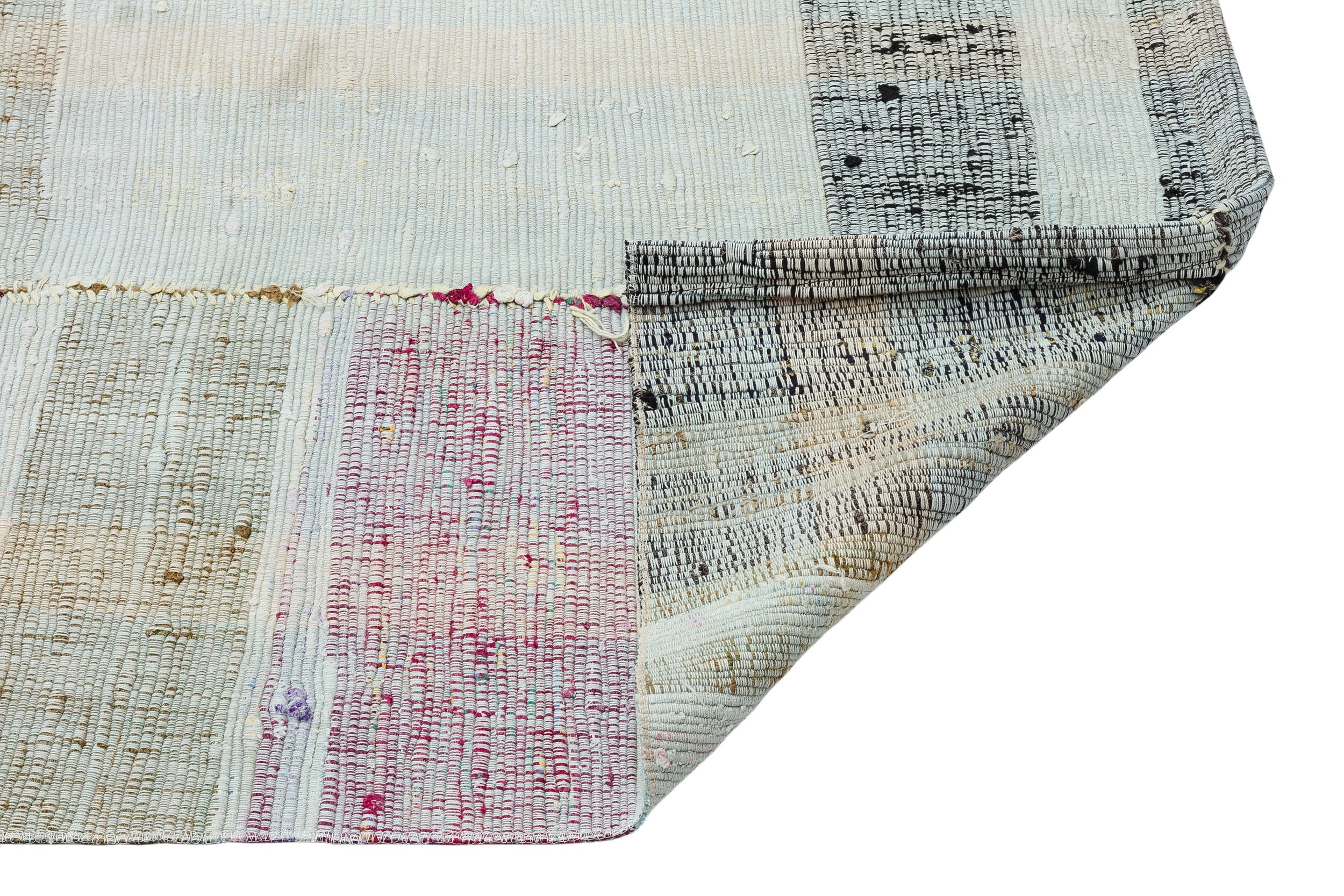 Girit Beige Striped Wool Handmade Area Rug 5'7" x 9'2"