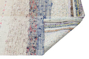 Girit Beige Striped Wool Handmade Area Rug 5'9" x 8'9"