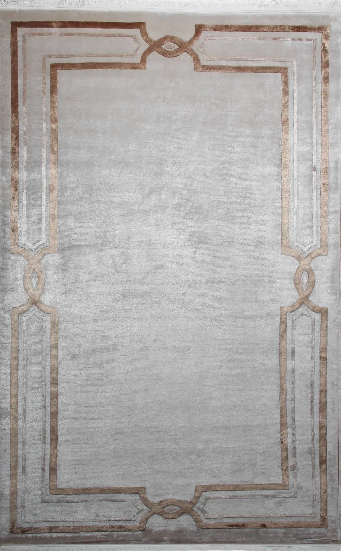 Huntington Beach Gold Classic Wool and Viscose Handmade Rug