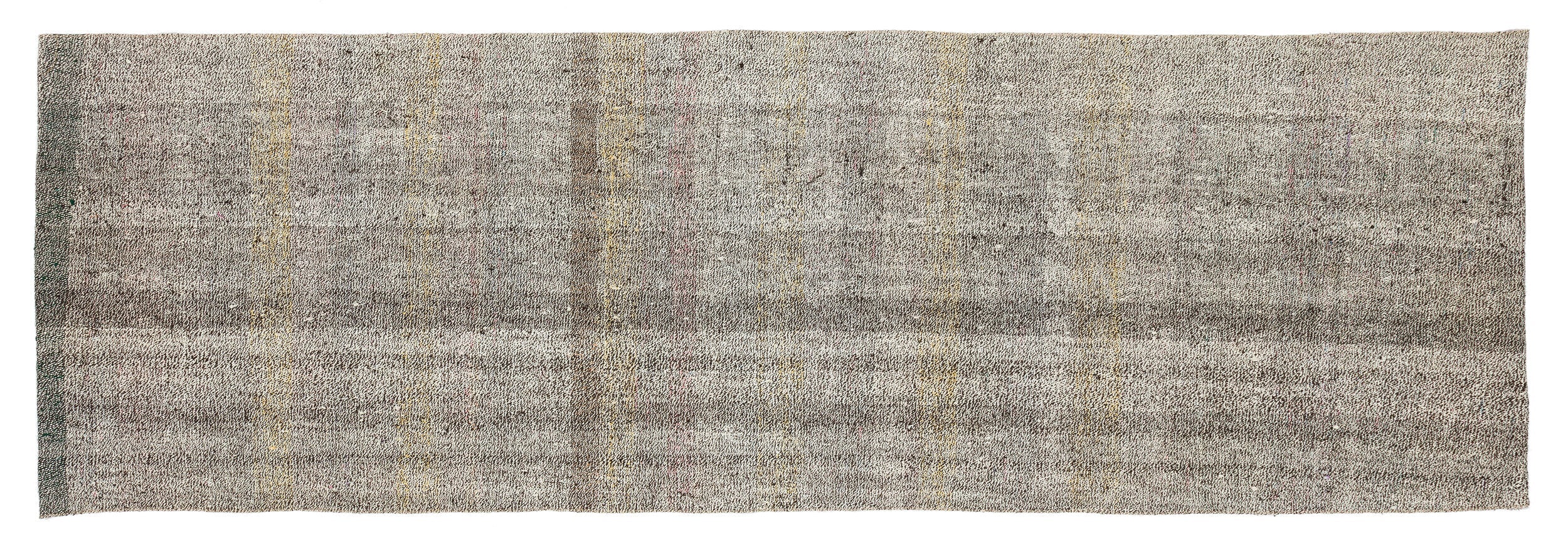 Girit Beige Striped Wool Handmade Area Rug 2'9" x 8'8"