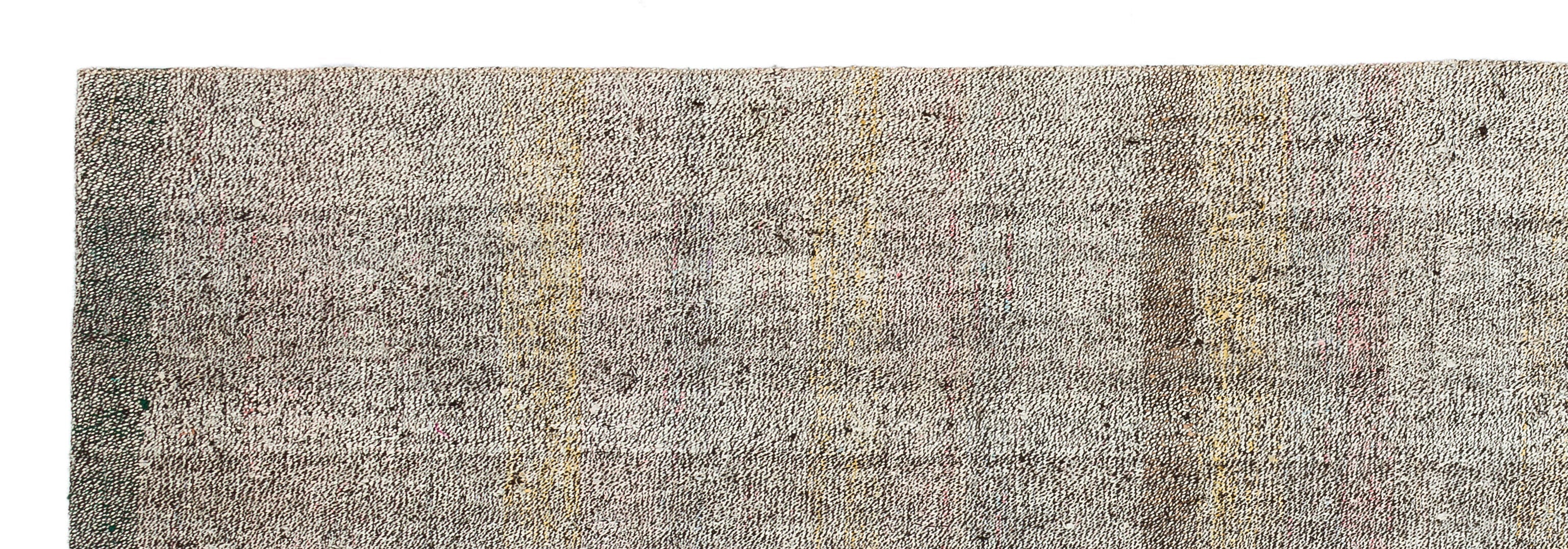 Girit Beige Striped Wool Handmade Area Rug 2'9" x 8'8"