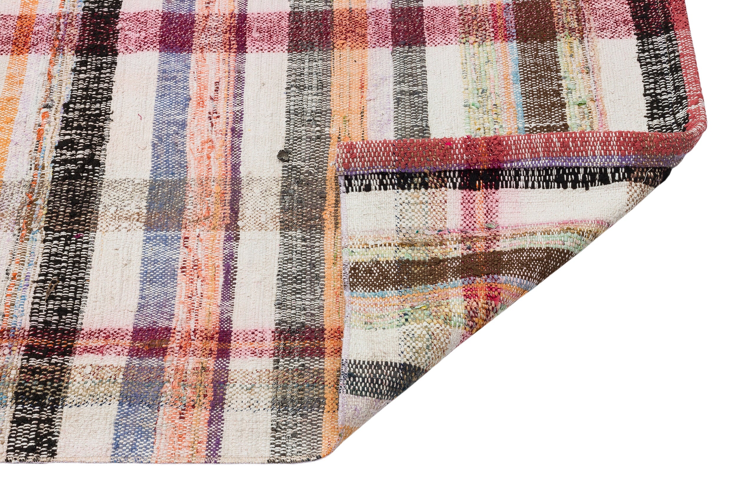 Girit Beige Striped Wool Handmade Area Rug 2'6" x 8'9"