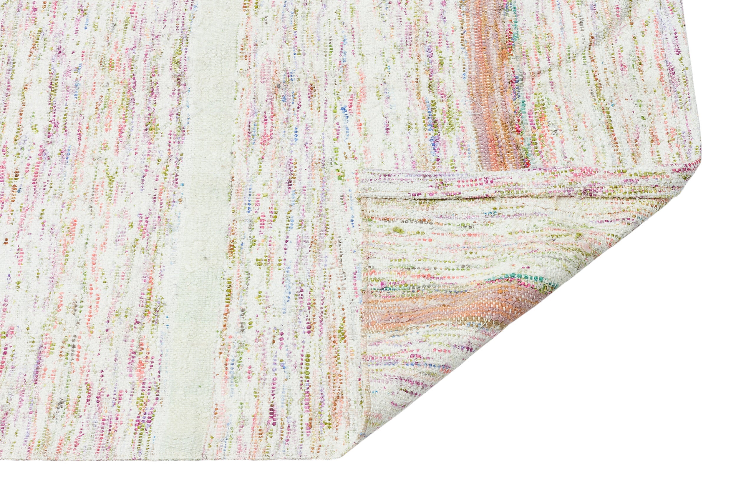 Girit Beige Striped Wool Handmade Area Rug 2'9" x 11'0"
