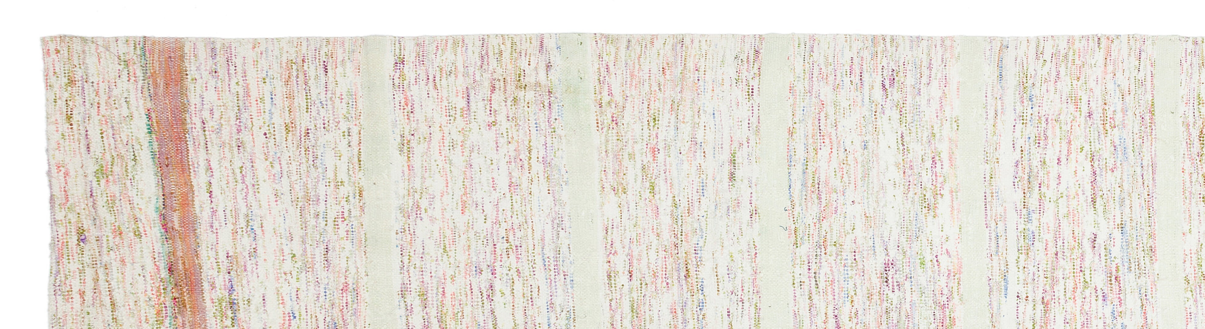 Girit Beige Striped Wool Handmade Area Rug 2'9" x 11'0"