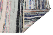 Girit Beige Striped Wool Handmade Area Rug 4'4" x 9'7"
