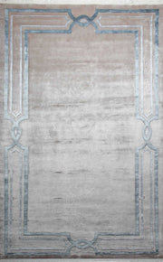 Fayetteville Blue Classic Wool and Viscose Handmade Rug