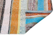 Girit Beige Striped Wool Handmade Area Rug 4'3" x 9'4"