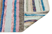 Girit Beige Striped Wool Handmade Area Rug 4'11" x 9'11"