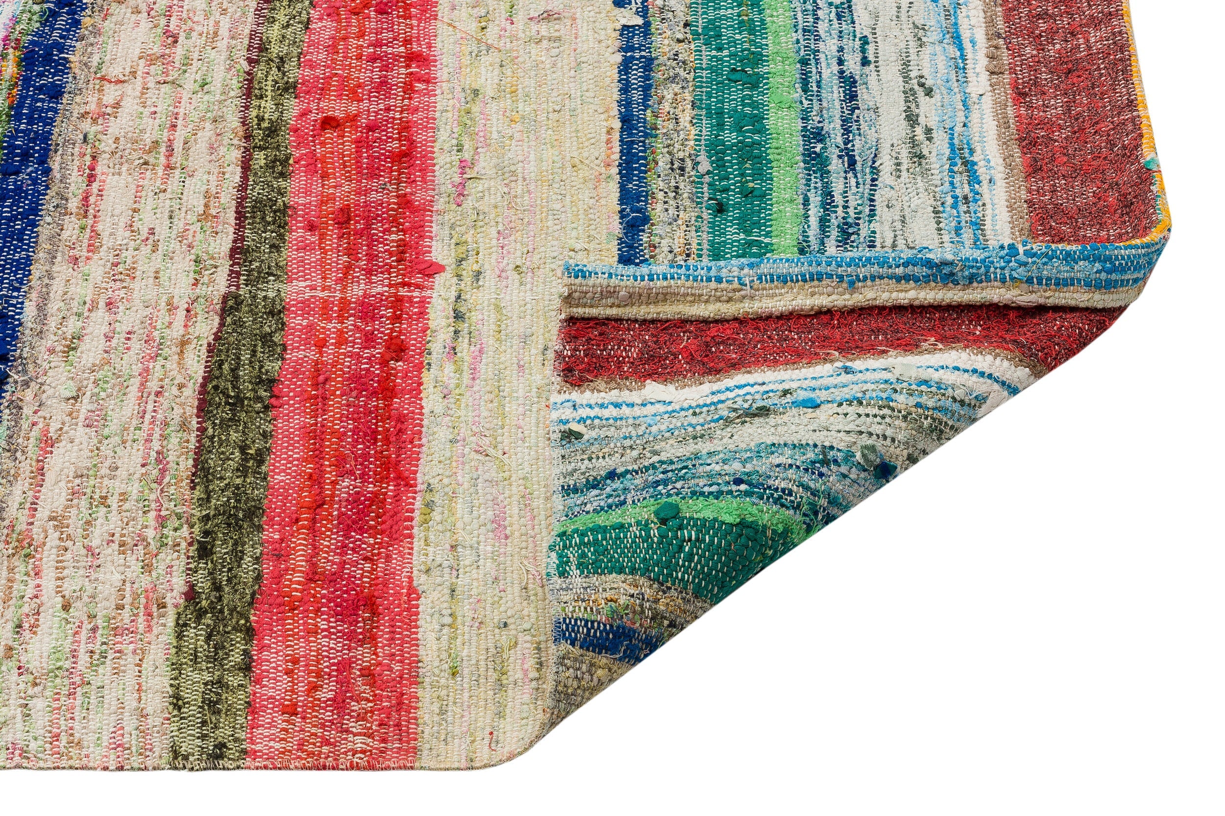 Girit Multy Striped Wool Handmade Area Rug 5'2" x 9'5"