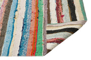 Girit Beige Striped Wool Handmade Area Rug 5'2" x 8'5"