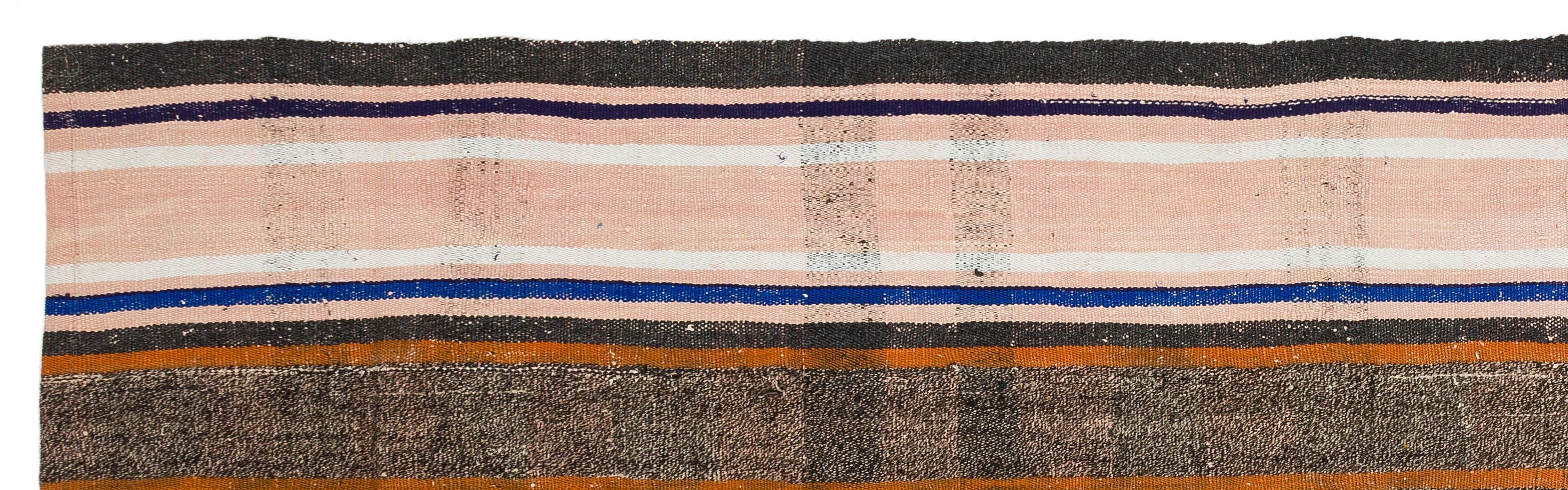 Girit Beige Striped Wool Handmade Area Rug 3'0" x 10'4"