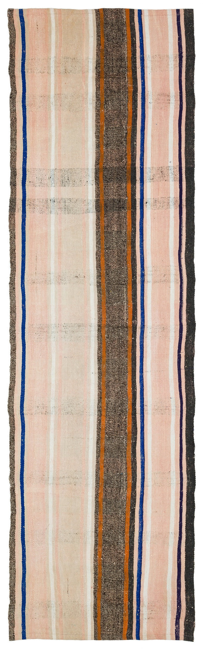 Girit Beige Striped Wool Handmade Area Rug 3'0" x 10'4"