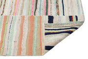 Girit Beige Striped Wool Handmade Area Rug 3'2" x 10'6"