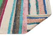 Girit Beige Striped Wool Handmade Area Rug 5'2" x 9'7"