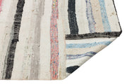 Girit Beige Striped Wool Handmade Area Rug 5'0" x 9'10"