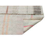 Girit Beige Striped Wool Handmade Area Rug 5'0" x 8'11"